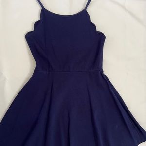 Navy blue flare mini dress